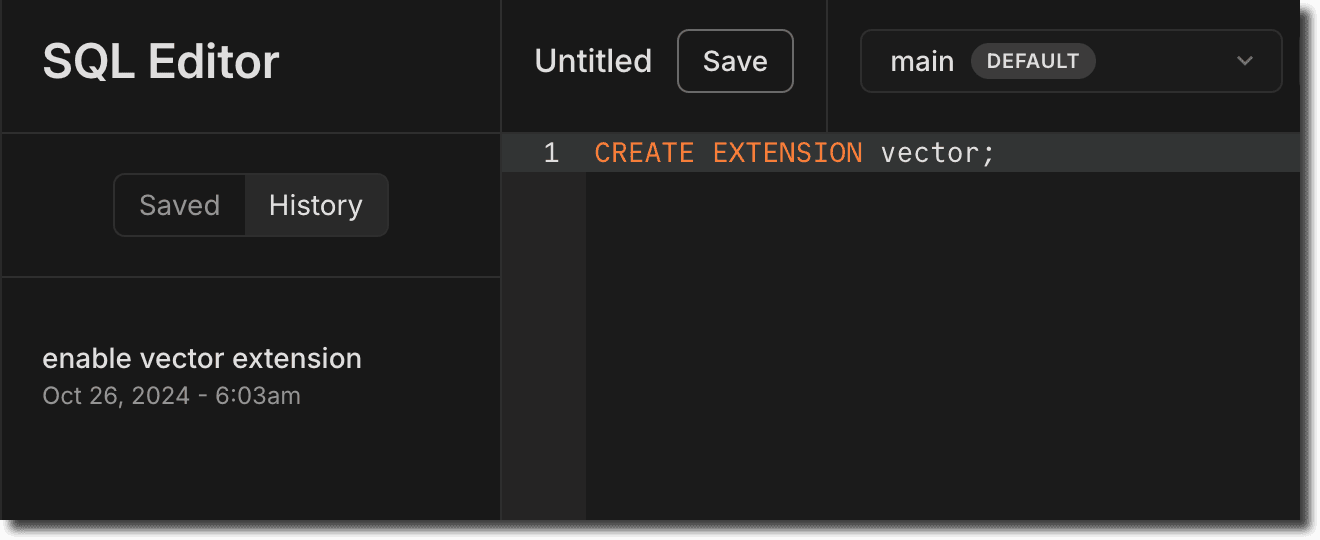 create extension pgvector