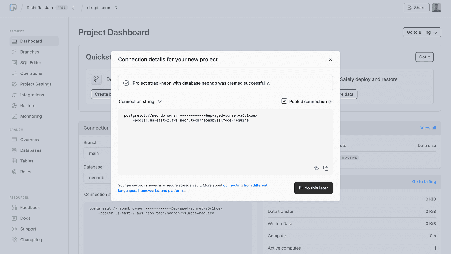 Neon Connection Details
